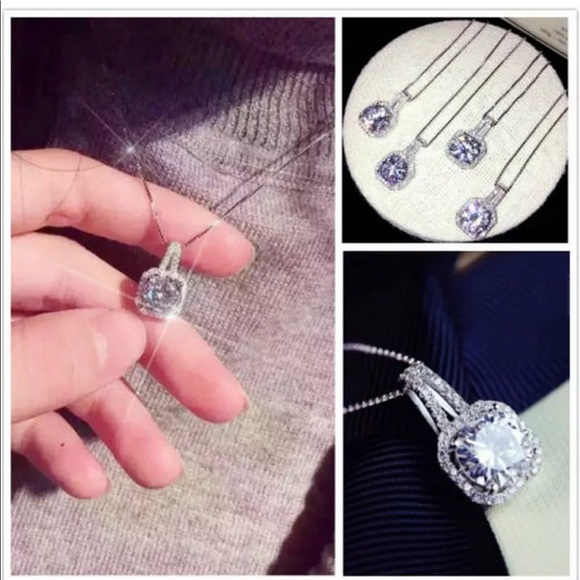 Pendant Chain Statement Choker diamond necklace - Picture 4 of 10